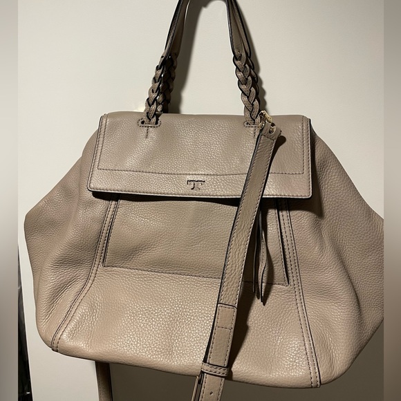 Tory Burch - half moon satchel - French grey - very gently used - Picture 2 of 9